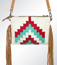 Load image into Gallery viewer, Saddle Blanket Clutch with Shoulder Strap (Large) - White

