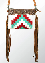 Load image into Gallery viewer, Saddle Blanket Clutch with Shoulder Strap (Large) - White
