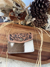 Load image into Gallery viewer, Cowhide Purse with Tooling Leather
