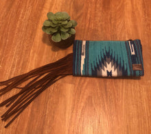 Load image into Gallery viewer, Saddle Blanket Clutch (Medium) - Wristlet (Blue)
