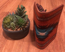 Load image into Gallery viewer, Saddle Blanket Wallet with Cross Body Strap - Orange/Blue
