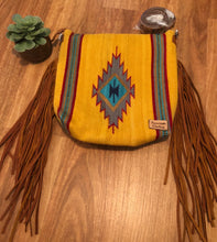 Load image into Gallery viewer, Saddle Blanket Large Tote with Shoulder Strap - Mustard
