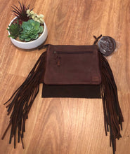 Load image into Gallery viewer, Leather Stitched Cross Body Tassel Bag
