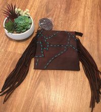 Load image into Gallery viewer, Leather Stitched Cross Body Tassel Bag
