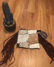 Load image into Gallery viewer, Cowhide Stitched Cross Body Tassel Bag
