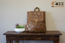 Load image into Gallery viewer, Cowhide and Tooled Leather Backpack
